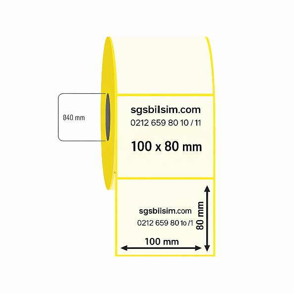 100mm x 80mm Termal Etiket (Sticker) - 1