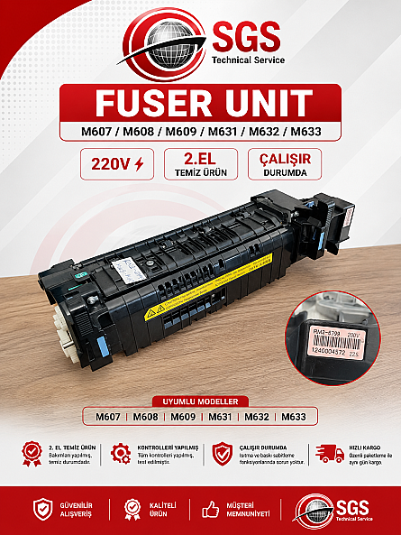 HP LaserJet Enterprise M607 / M608 / M609 / M631 / M632 / M633 Fuser Unit (220V) | 2. El Orijinal - 1